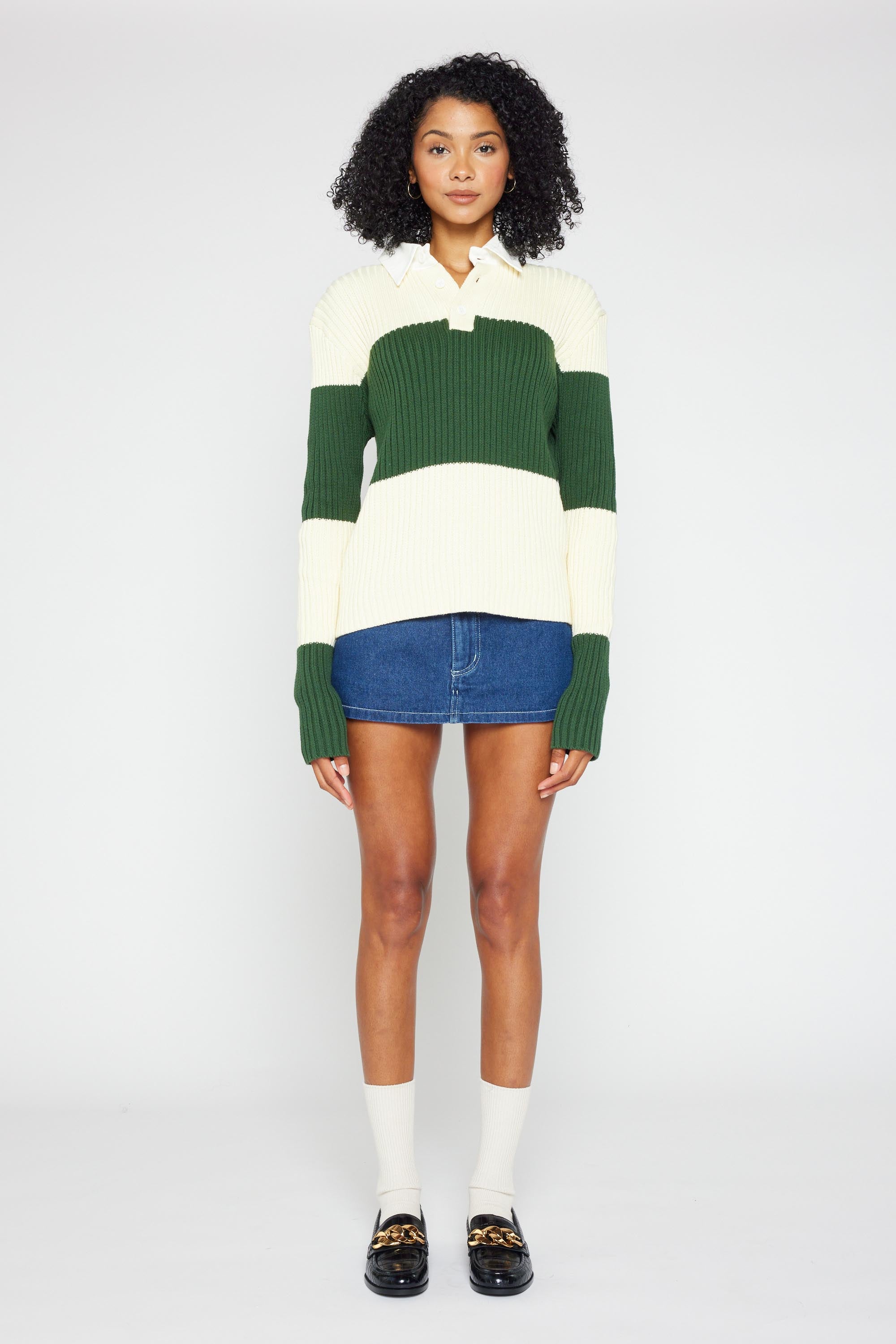 Ivy Long Sleeve Knit Rugby Shirt