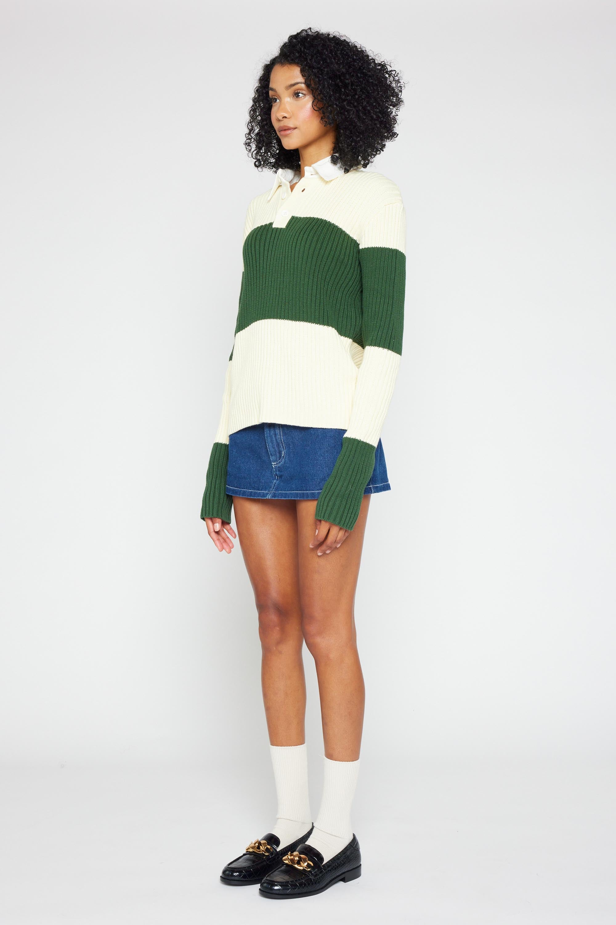 Ivy Long Sleeve Knit Rugby Shirt