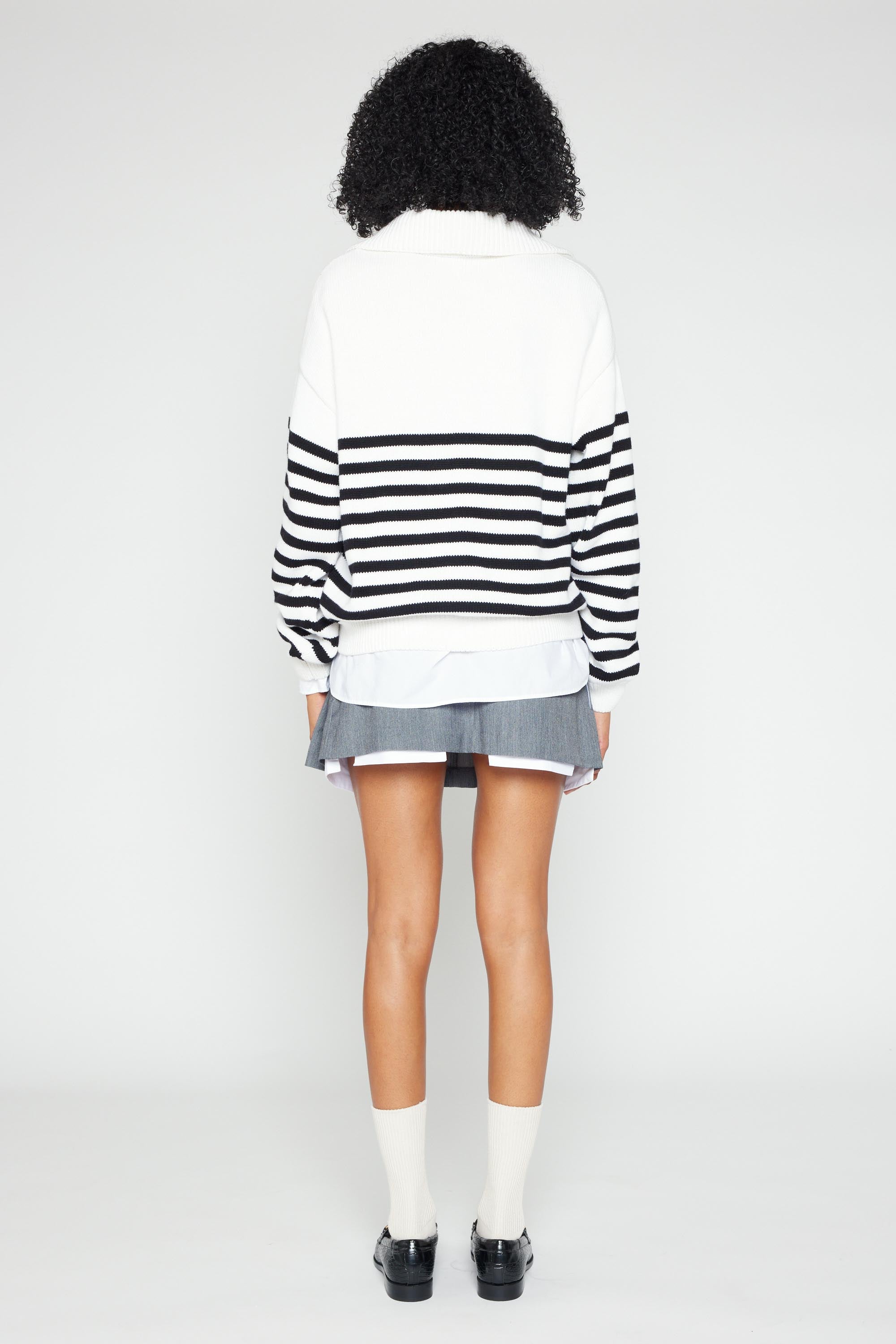 Romi Striped Half Zip Sweater