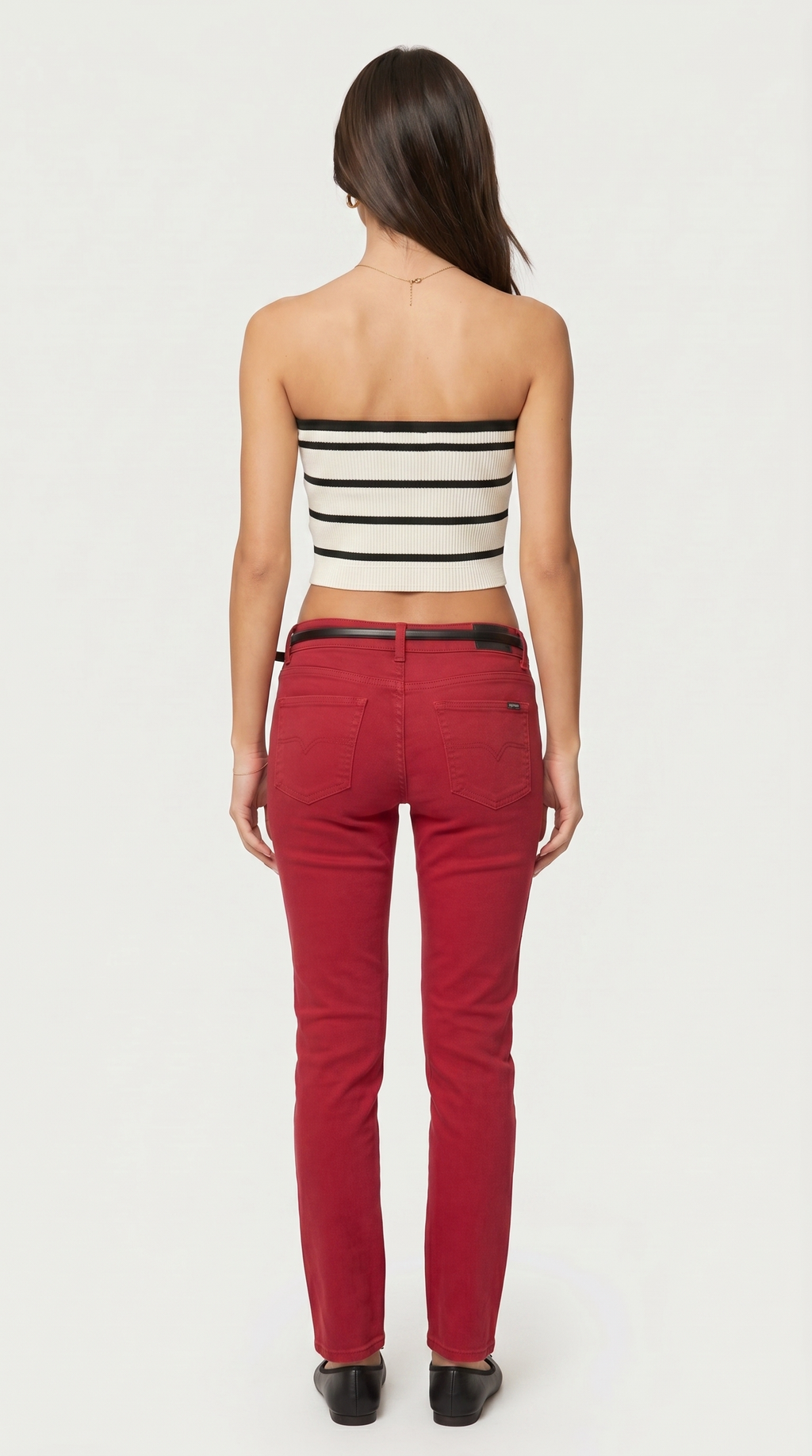 Striped Ribbed Tube Top – Black & White