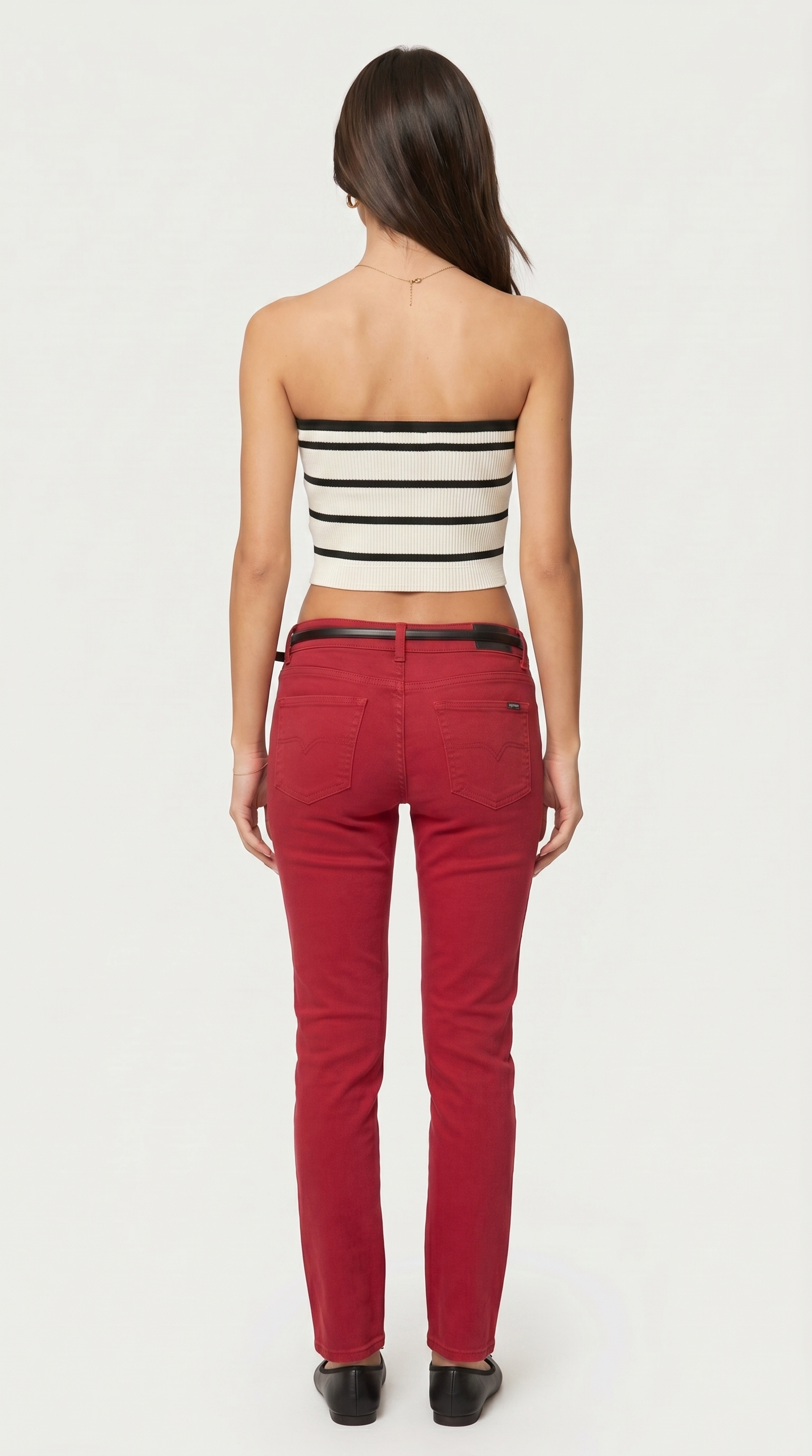 Striped Ribbed Tube Top – Black & White